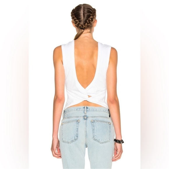 T Alexander Wang Cotton Jersey Twist Back White Tank Top M - Picture 2 of 13
